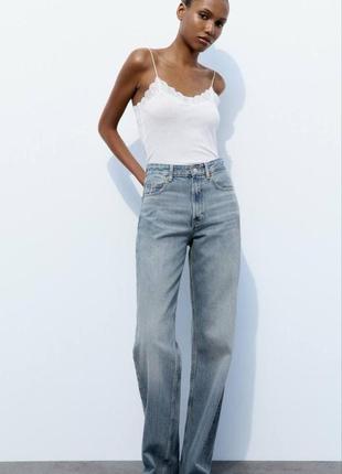 Джинсы zara wide leg женские