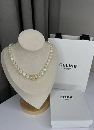 Підвіска в стилі celine буси білі