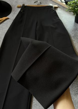 Шикарні чорні брюки палаццо штани hugo boss з високою посадкою труби  кльош класичні офісні люкс дорогого бренду хьюго оригінал3 фото