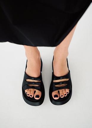 Текстильные мюли черные zara new
