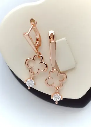 Сережки з підвісками (медичне золото)