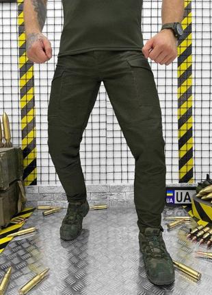 Літні штани оливкового кольору рипстоп тактичні штани хакі бойові штани оливи полегшені рипстоп2 фото