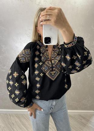 Чорна вишиванка великий розмір xl,xxl,xxxl,вишита сорочка