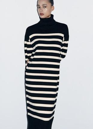 Стильное трикотажное платье zara new