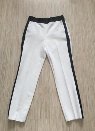 Новые без этикетки! zara made in spain, белые брюки с лампасами, размер м