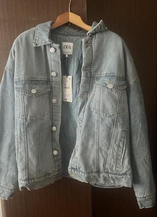 Джинсова куртка zara з утепленням