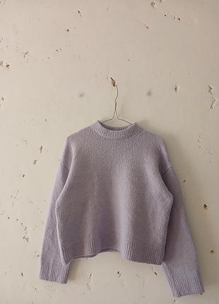 С шерстью и альпака лиловый свитер