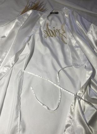 Білий халат для нареченої bride від boohoo4 фото