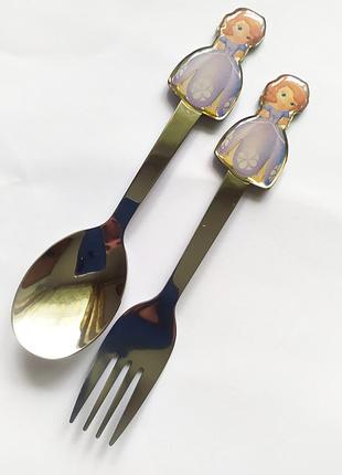 Дитячий набір столових приборів "принцеса софія"
