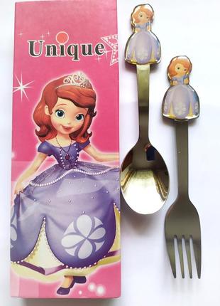 Дитячий набір столових приборів "принцеса софія"