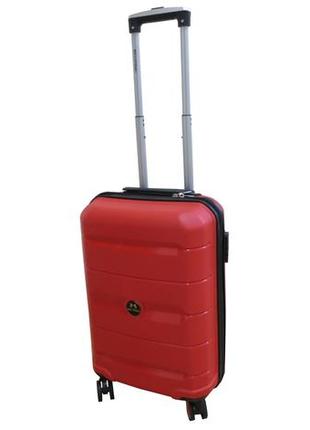 Пластиковый маленький чемодан из полипропилена 40l my polo красный2 фото