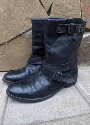 Tommy hilfiger шкіряні демісезонні чоботи