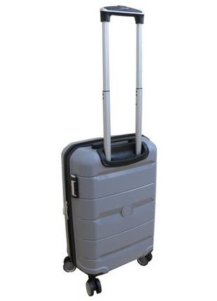 Пластиковый малый чемодан из полипропилена 40l my polo серый4 фото