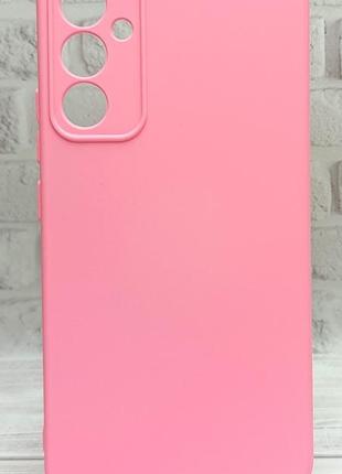 Чехол silicone case box для samsung galaxy m34 5g  / m346 бампер с микрофиброй светло-розовый