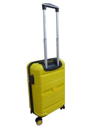 Малый чемодан из полипропилена, ручная кладь 40l my polo желтый4 фото