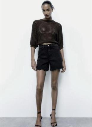 Шорти чорні джинсові zara 34 розмір