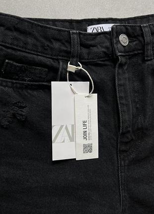 Шорти чорні джинсові zara 34 розмір