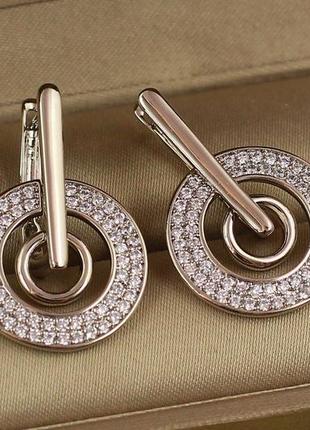 Серьги xuping jewelry орбита 2.5 см серебристые