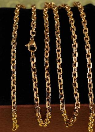 Цепь xuping jewelry цепь якорная 60 см 4 мм золотистая
