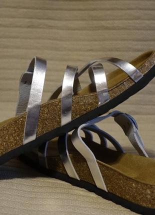 Легкі ажурні сріблясті ортопедичні шльопанці betula by birkenstock 40 р.