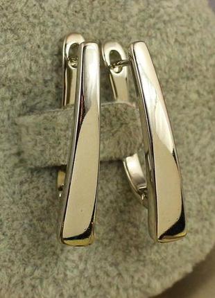 Серьги xuping jewelry дорожки расширенные внизу 3 см серебристые