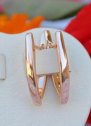 Сережки xuping jewelry гладка стріла 2.5 см золотисті