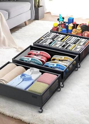 Складной подкроватный органайзер на колесиках (rt-hc-01)