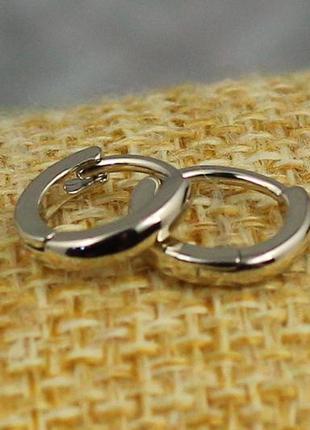 Серьги кольца xuping jewelry гладкие 10 мм серебристые