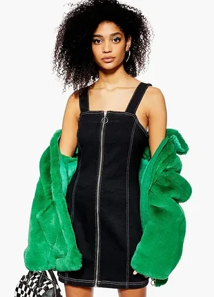 Базовый джинсовый сарафан на молнии от topshop