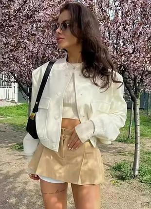 Куртка-бомбер під zara осінь 2024 oversize