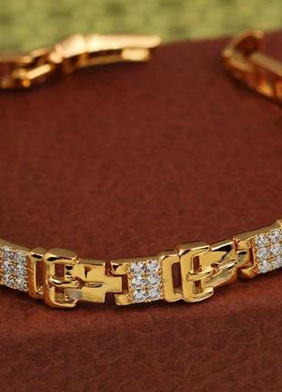 Браслет xuping jewelry фибула 19 см 8 мм золотистый