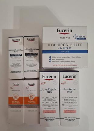 Набір нічний крем проти зморшок eucerin hyaluron filler 3x effect