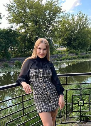 Твидовое платье зара
