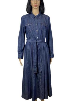 Платье-рубашка,миди,denim.