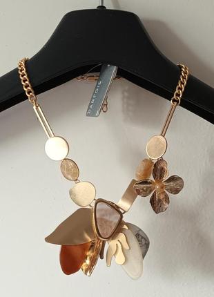 Роскошный колье parfois в позолоте натуральные камни