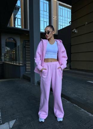 Теплый прогулочный костюм (туречки) свободного кроя oversize на флисе
