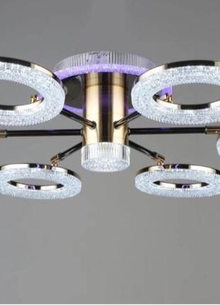 Люстра светодиодная акриловая b yh0910/6 gd+bk