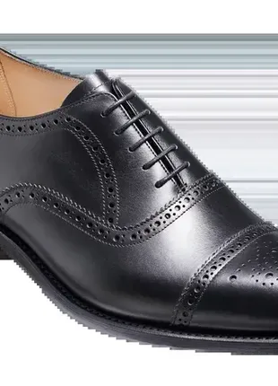 Шкіряні туфлі оксфорди barker брогі (loake, cheaney, church's) 6.5 g/40.5