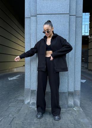 Теплый прогулочный костюм (туречки) свободного кроя oversize на флисе
