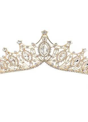 Шикарная золотая корона 7 см, корона на голову, диадема, тиара, украшение прически