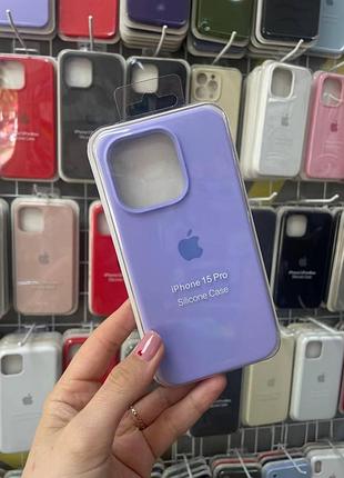 Чохол silicone case з мікрофіброю для iphone 15 pro,якісний чохол для айфон 15 про (колір: ліловий)