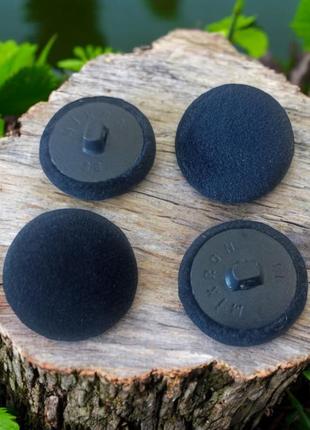 Мебельные пуговицы ,велюр цвет черный, пуговицы для творчества, обтяжка пуговиц тканью 22 мм