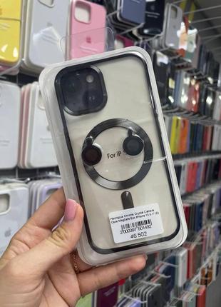 Силиконовая накладка-бампер magsafe box iphone 15 закрытая камера,чехол с поддержкой magsafe для айфон 15