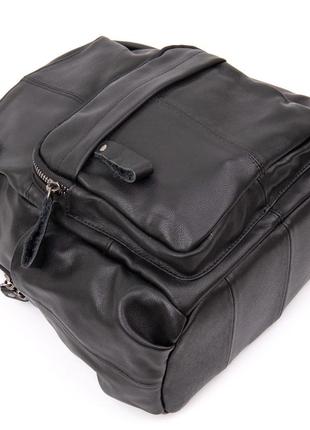 Рюкзак міський у гладкій шкірі vintage 20411 чорний2 фото
