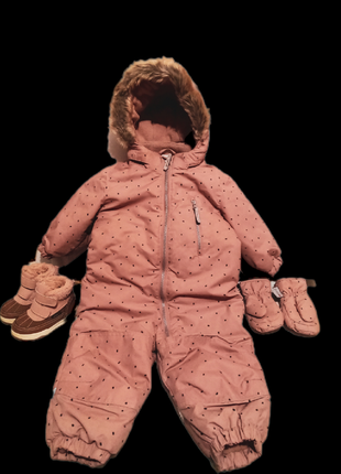 Термокомбінезон дитячий комплектом з рукавичкамина зр.80 та чобітками р.20/21.н&м