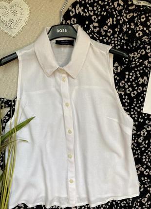 Светло-розовая блуза рубашка без рукавов bershka размер s4 фото