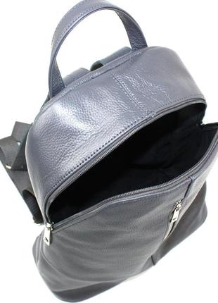 Жіночий шкіряний рюкзак borsacomoda 14 л темно-сірий 841.0215 фото