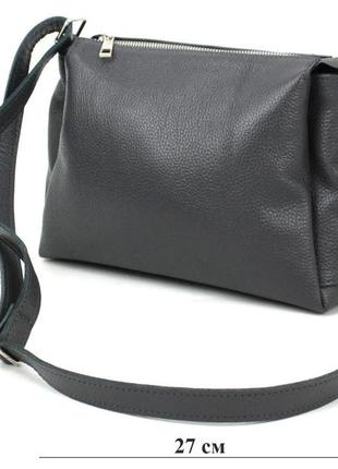 Жіноча шкіряна сумка borsacomoda темно-сіра7 фото