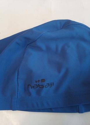 Шапочка для плавания черная текстильная nabaiji. decathlon