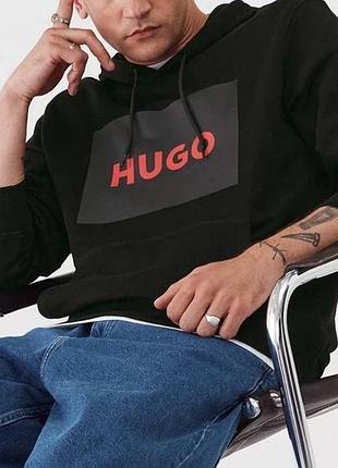 Чоловіче худі hugo boss чорне толстовка з капюшоном кофта хуго бос